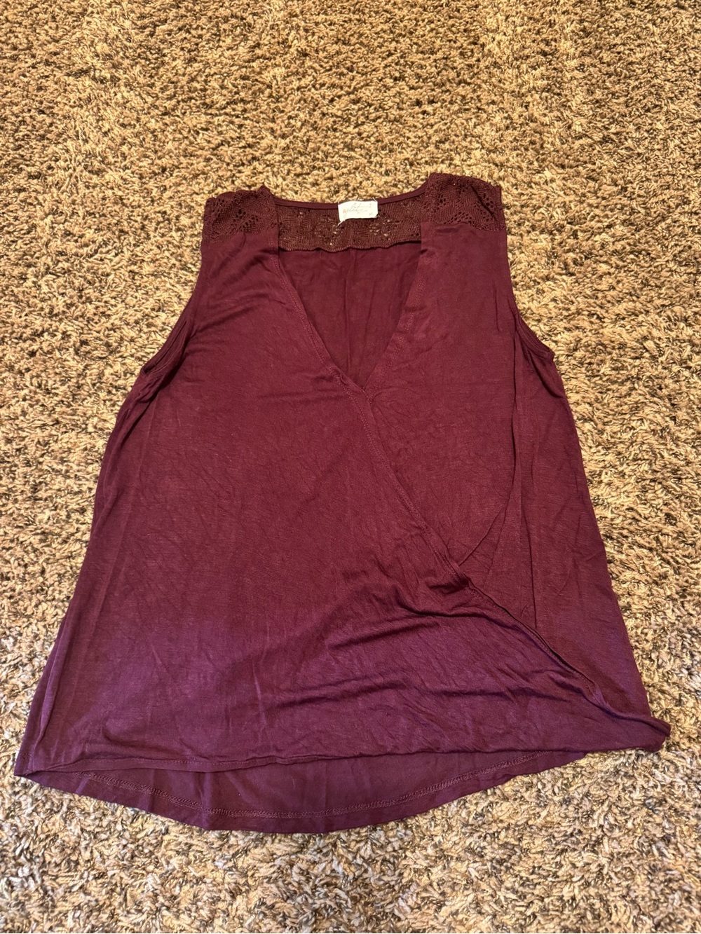 Glitz Burgundy Cross Over Tank Top